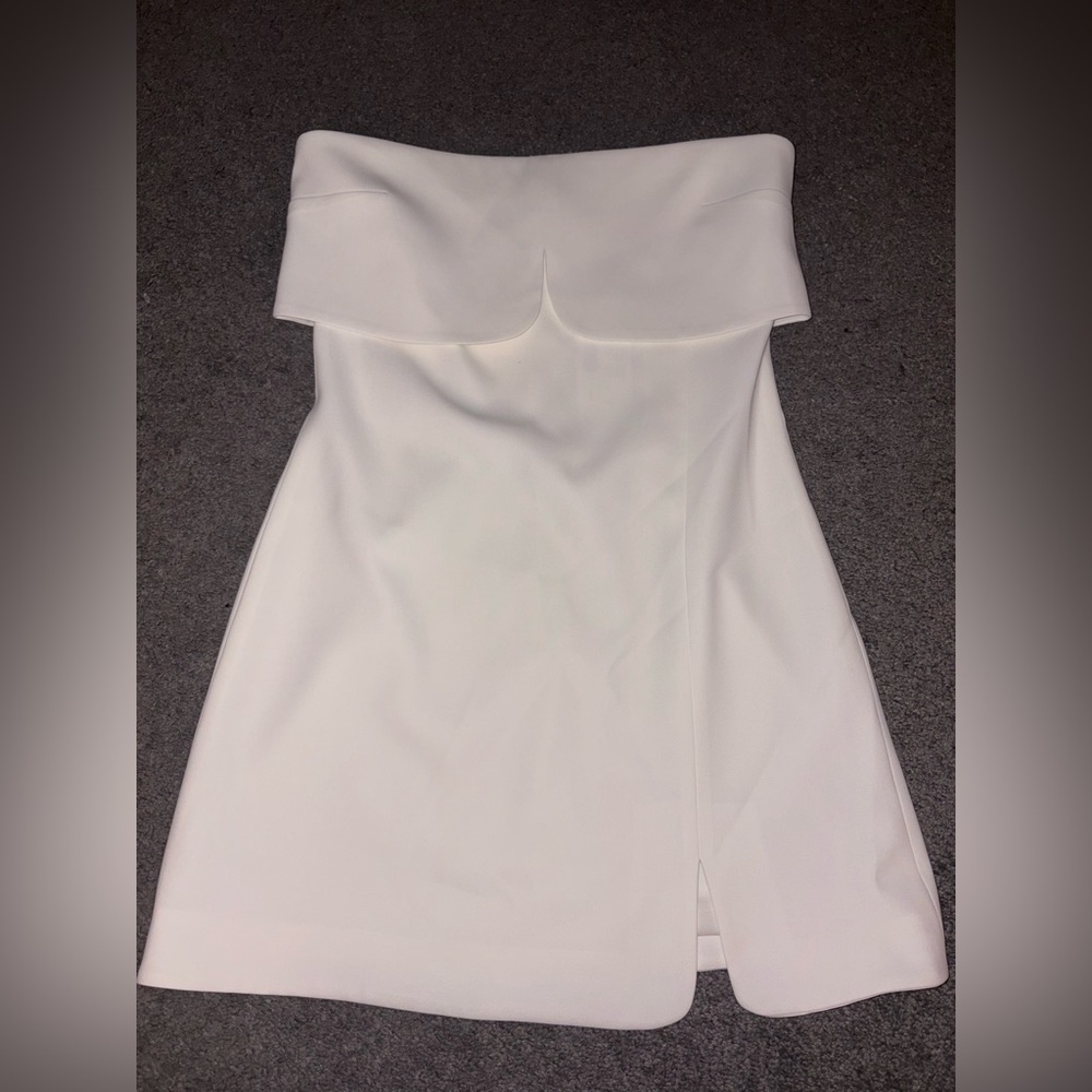 Alexis Katerin Strapless Mini Dress Medium NWT Ivory Notch Neckline Designer - Picture 4 of 8